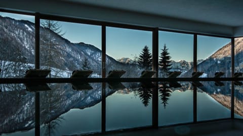 Indoor pool, sun loungers