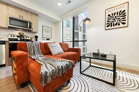 Pull out sofa bed that sleeps one comfortably.