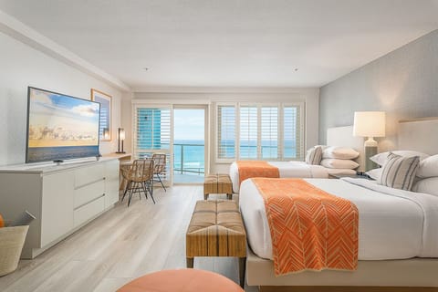 Pool Terrace, 2 Queen Beds, Pool & Ocean View | Premium bedding, down comforters, pillowtop beds, in-room safe