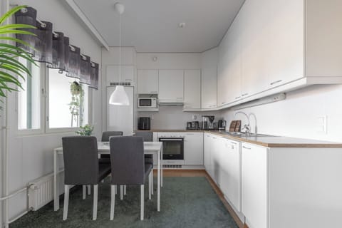 Comfort Apartment, City View | Private kitchen | Full-size fridge, microwave, oven, stovetop