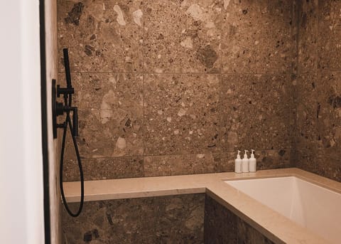 Hair dryer, bathrobes, towels, soap