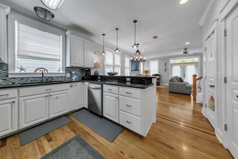 View to living and dining from the kitchen