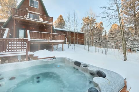 The Hot Tub is nestled among the trees of Pike National Forest with complete privacy.
