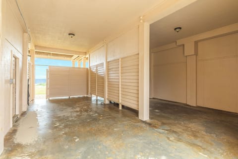 Large, covered ground level patio