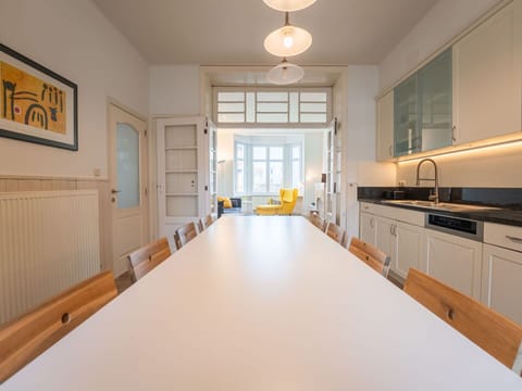 Interior Design, Furniture, Flooring, Floor, Light Fixture, Ceiling, Wood, Countertop, Kitchen, Lighting