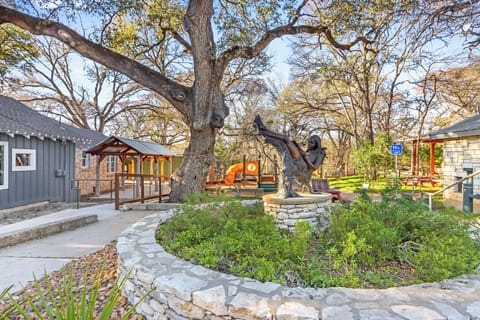 Stone walkway with artwork