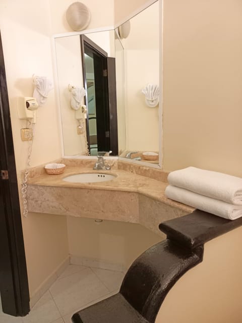 Habitación Doble | Bathroom | Shower, free toiletries, hair dryer, towels
