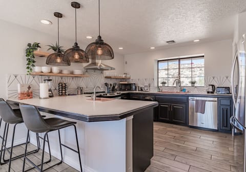 Modern kitchen (currently being redesigned).