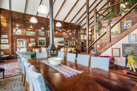 The gorgeous dining room table is an excellent place to share a feast.