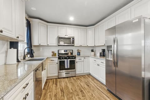 Fully stocked kitchen with new appliances