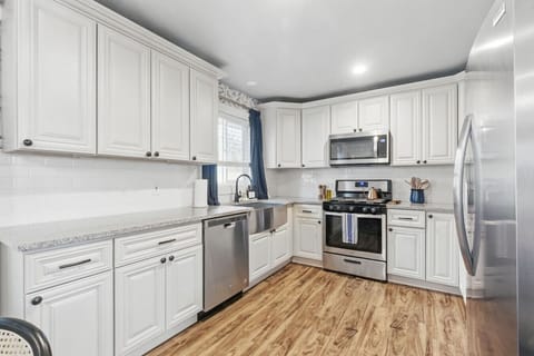 Fully stocked kitchen with new appliances