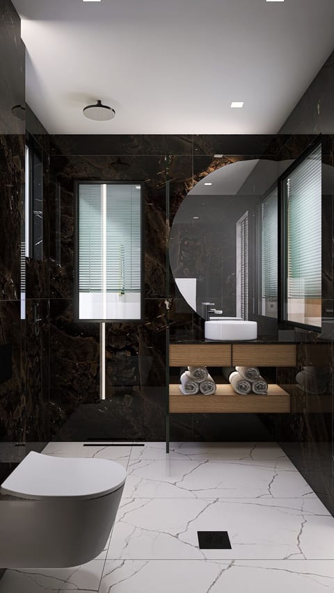 Notus | Bathroom | Shower, rainfall showerhead, free toiletries, hair dryer