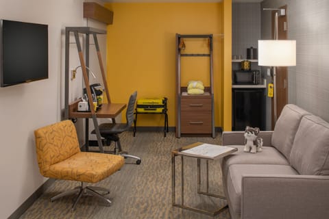 40-inch flat-screen TV with cable channels, TV, streaming services