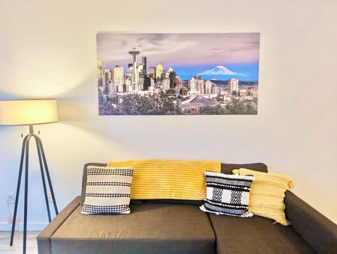 Relax under a stunning picture of downtown Seattle