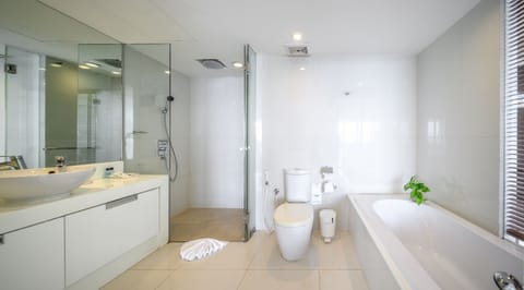 Super Deluxe Sea View Room | Bathroom | Shower, free toiletries, hair dryer, bathrobes