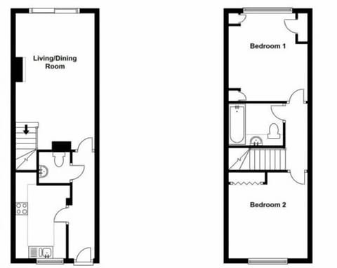 Floor plans of Heidaway Holiday Cottage, Padstow, North Cornwall