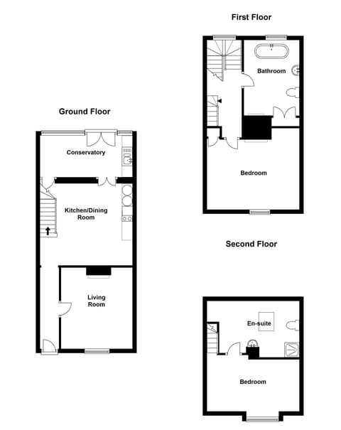 Floorplan of Camel Cottage, in Padstow, North Cornwall