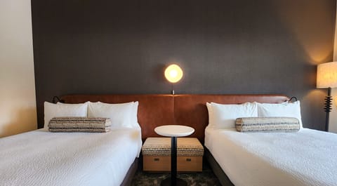 Deluxe Studio, 2 Queen Beds, City View | Egyptian cotton sheets, premium bedding, pillowtop beds, desk