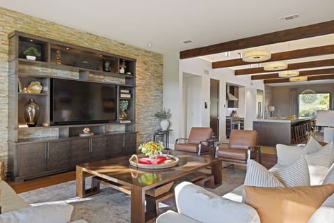 Transition seamlessly to the dining room.