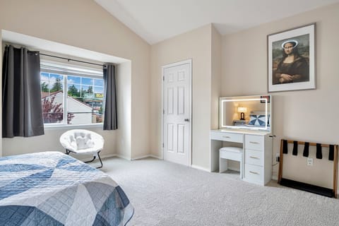 Master bed with LED dressing table