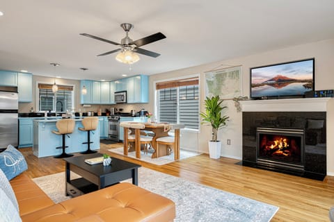 Living room with fireplace
