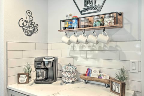 well stocked coffee bar