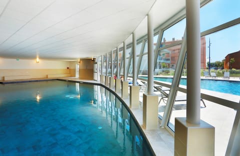 Dive into the lovely indoor pool, open year-round!