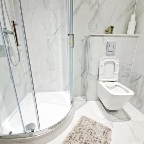 Apartment | Bathroom | Shower, hair dryer, towels