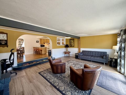 Entrance from parking area on Resort Street - cozy living room