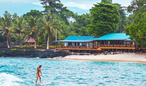 Private beach, white sand, free beach shuttle, beach umbrellas