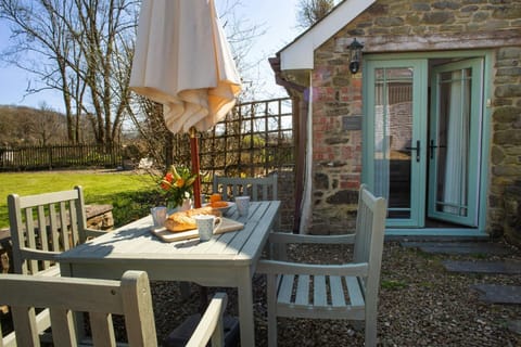Patio area with table and chairs
