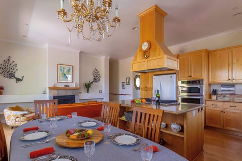 Gather around this bright and inviting dining area