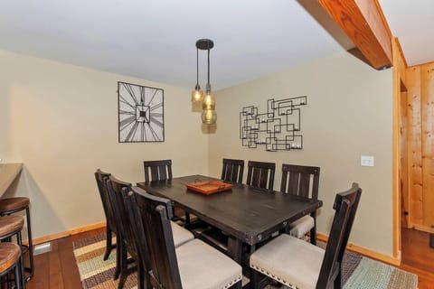 Dining table with seating for 8