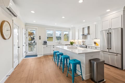 Kitchen island provides extra seating