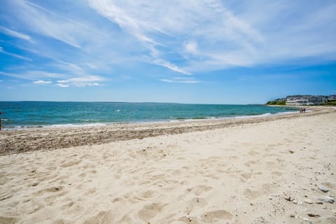 On the beach, white sand