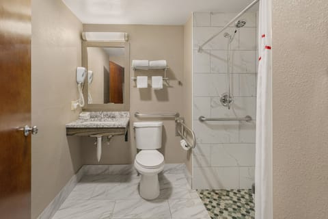 Standard Room, 1 King Bed, Accessible, Non Smoking | Bathroom | Combined shower/tub, free toiletries, hair dryer, towels