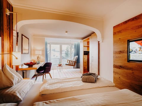 Premium Double Room, Balcony, Mountain View | Premium bedding, in-room safe, desk, blackout drapes