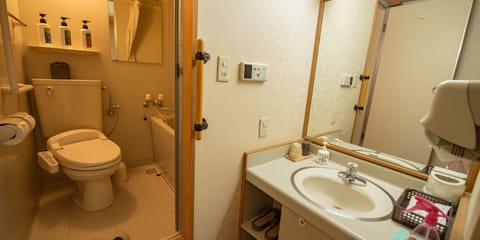 Basic Room | Bathroom | Free toiletries, hair dryer, slippers, towels