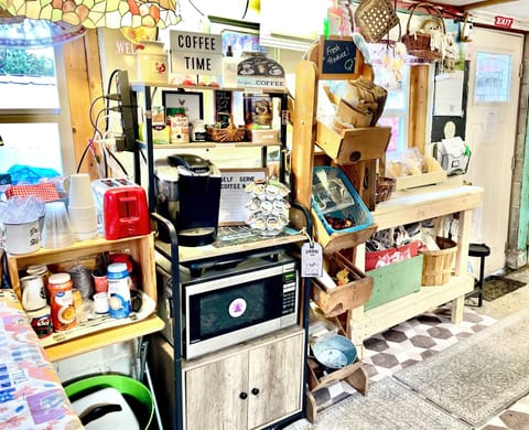 Free coffee via self serve in our farm store.