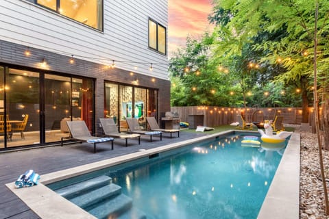 Relax Under The String Lights By Your Private Pool Oasis