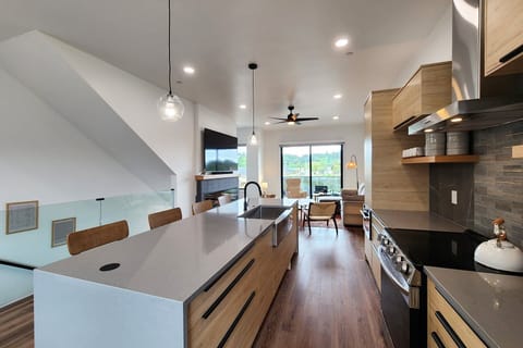 Open concept living area feels very spacious.