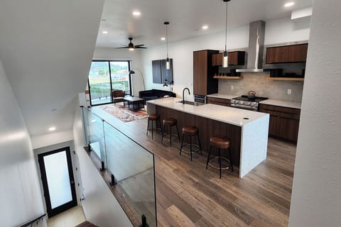 Up one set of stairs to the main living space.