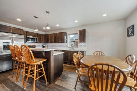 Dining room and additional breakfast bar seating