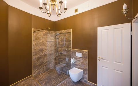 Deluxe Suite | Bathroom | Shower, hair dryer, slippers, towels