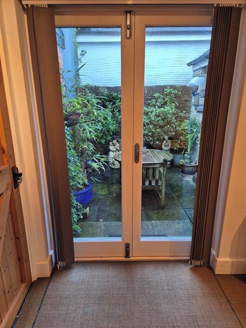 French windows to courtyard