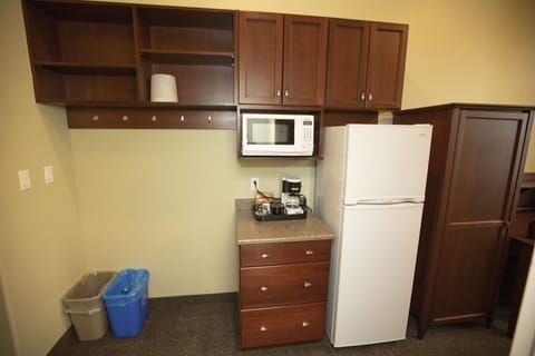 Fridge, microwave, coffee/tea maker