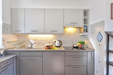 Standard Apartment, 2 Bedrooms (Residenza Lungolago Melide) | Private kitchen | Fridge, microwave, oven, stovetop