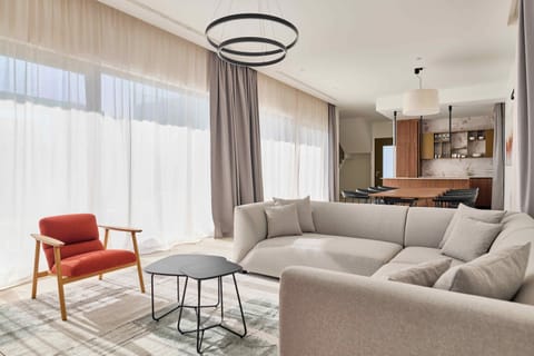 Villa, 4 Bedrooms, Private Pool, Sea View | Living room | 110-cm LCD TV with satellite channels