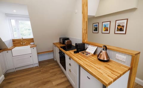 Apartment | Private kitchen | Fridge, microwave, oven, stovetop