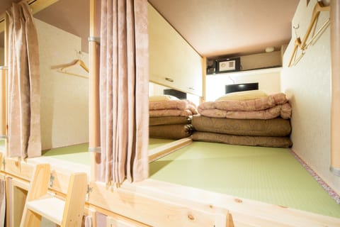 	2 capsule beds at Female Only Dormitory(partition between capsules can be opened/closed) | Free WiFi, bed sheets